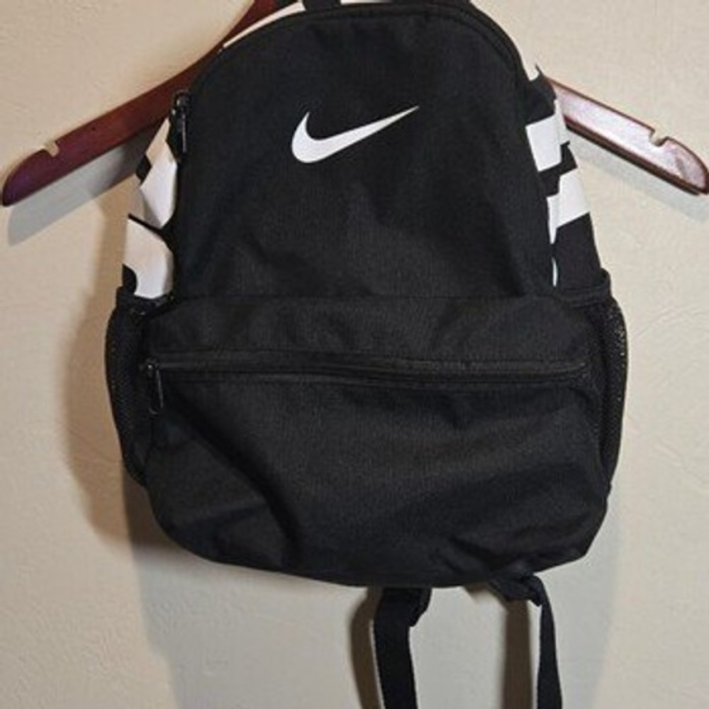 Nike Kids Mini Backpack Black White Just Do It Graphic School Sports Bag